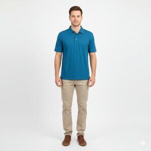 *Grand Slam Blue Striped Polo